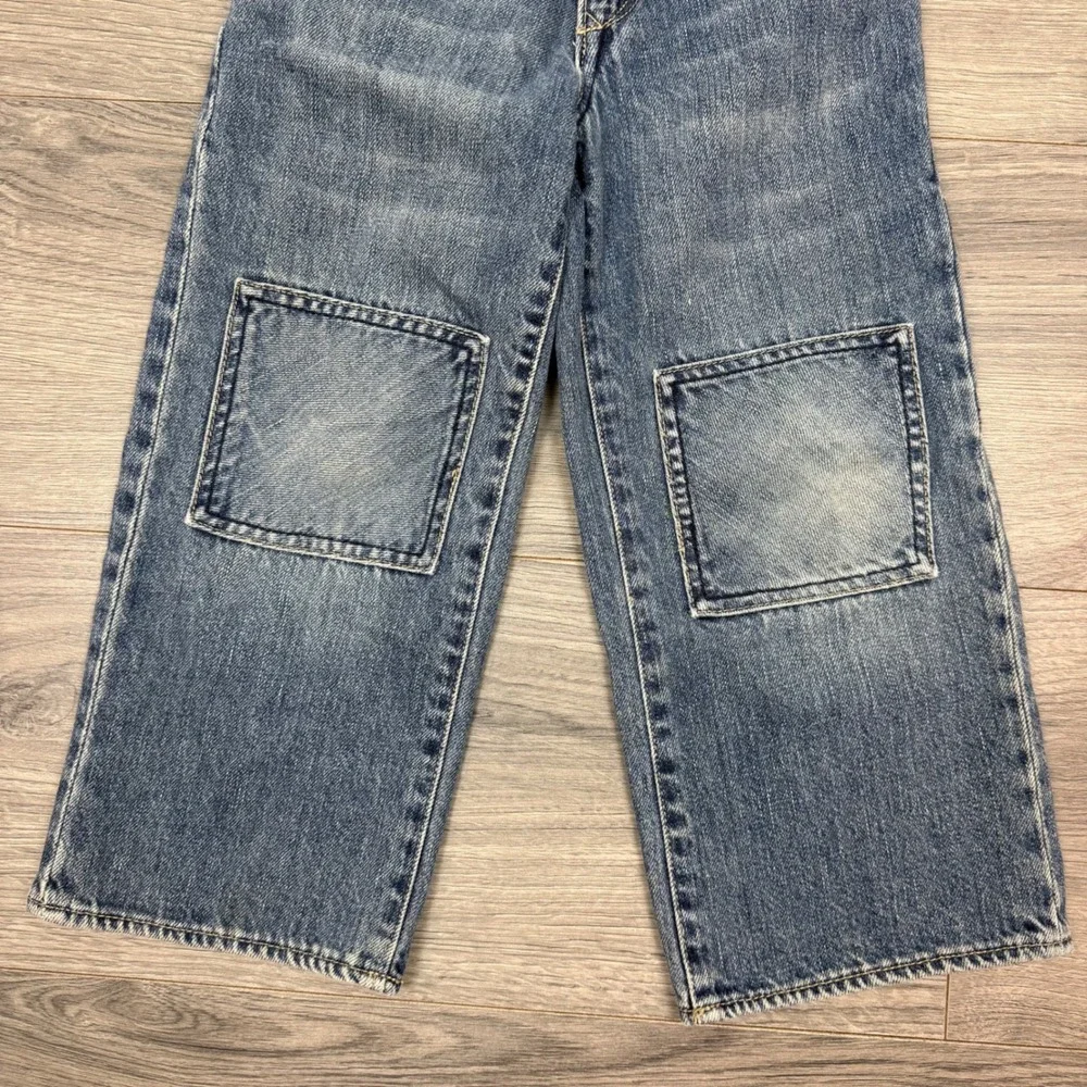 Vintage GAP‎ Toddler 4Y Denim Jeans Fall 07 Patched Knees Blue Cotton Workwear